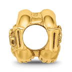 Sterling Silver 925 Gold-Plated Claddagh Bead with Polished Finish