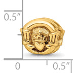Sterling Silver 925 Gold-Plated Claddagh Bead with Polished Finish