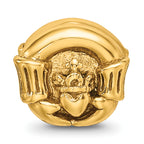 Sterling Silver 925 Gold-Plated Claddagh Bead with Polished Finish