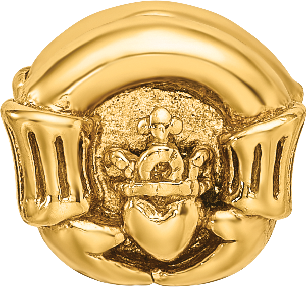Sterling Silver Gold-plated Reflections Claddagh Bead