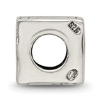 Sterling Silver 925 Celtic Block Bead with Antiqued Finish Solid Themed Design