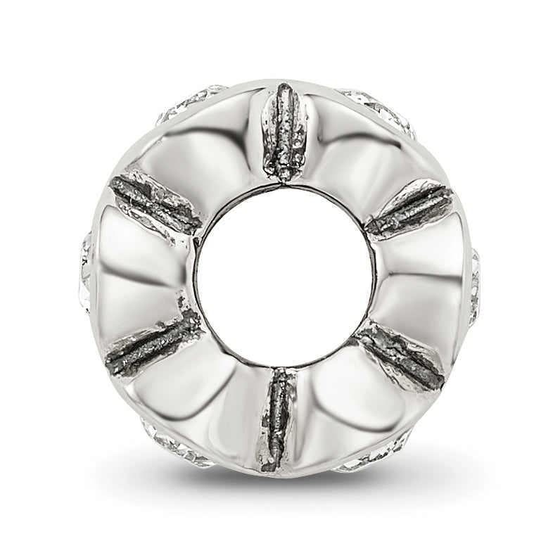 Sterling Silver 925 April Birthstone Bead with White Crystal Secondary image
