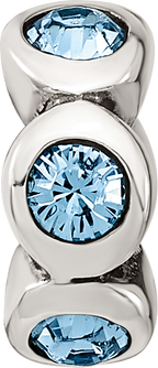 Sterling Silver 925 Preciosa Crystal Birthstone Bead with Antiqued Finish