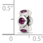 Sterling Silver 925 Bead with Purple Preciosa Crystal Birthstone Antique Finish