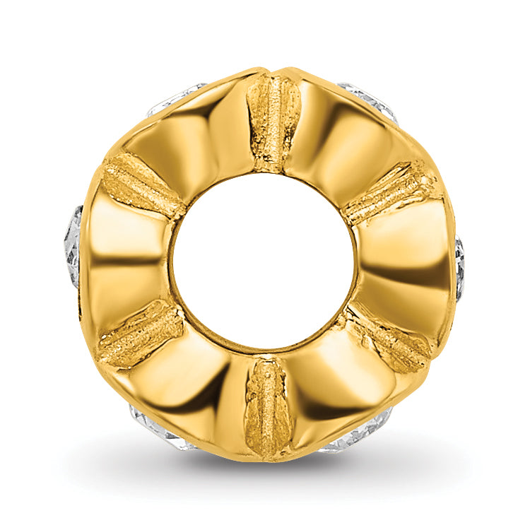 Sterling Silver Gold-plated Reflections April Preciosa Crystal Bead
