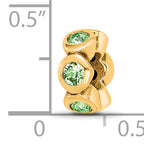 Sterling Silver Gold-plated Reflections Aug Green Preciosa Crystal Bead