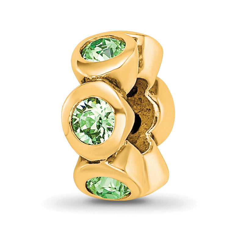Sterling Silver Gold-plated Reflections Aug Green Preciosa Crystal Bead Main image