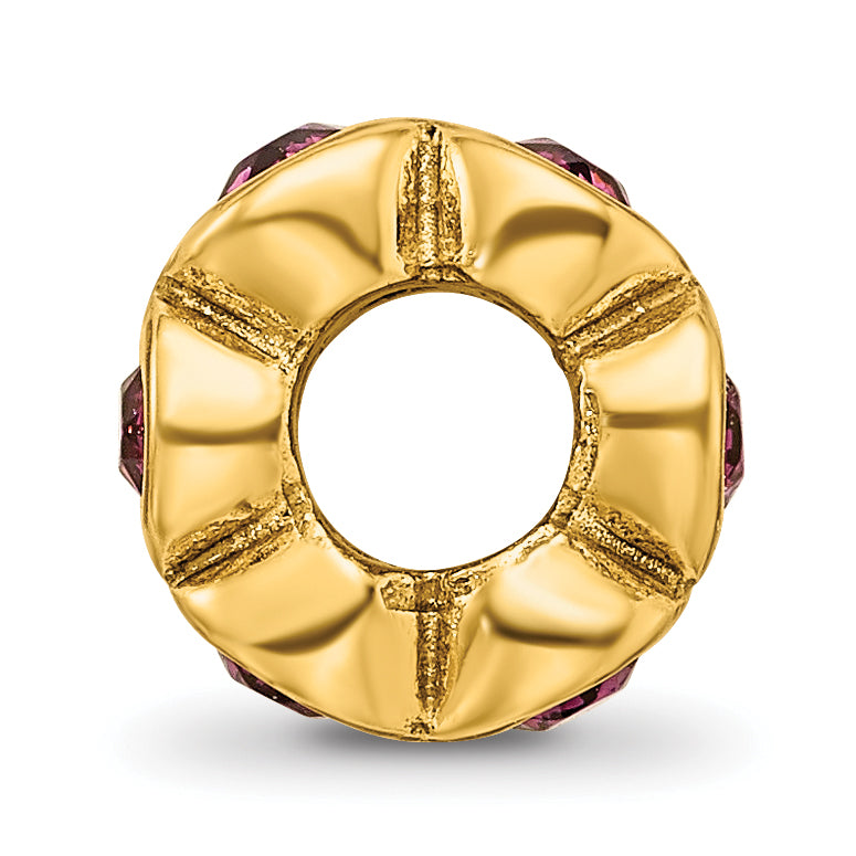 Sterling Silver Gold-plated Reflections Feb Purple Preciosa Crystal Bead Secondary image