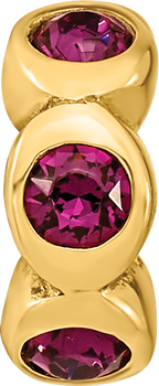 Sterling Silver Gold-plated Reflections Feb Purple Preciosa Crystal Bead