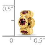 Sterling Silver Gold-plated Reflections Jan Red Preciosa Crystal Bead