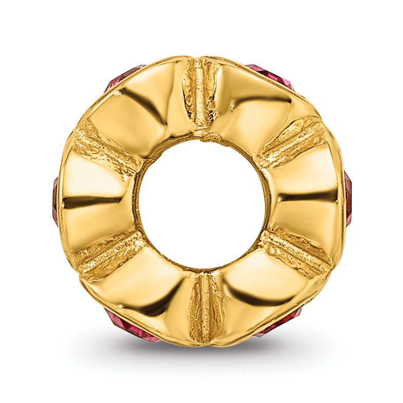 Sterling Silver Gold-plated Reflections July Red Preciosa Crystal Bead Secondary image