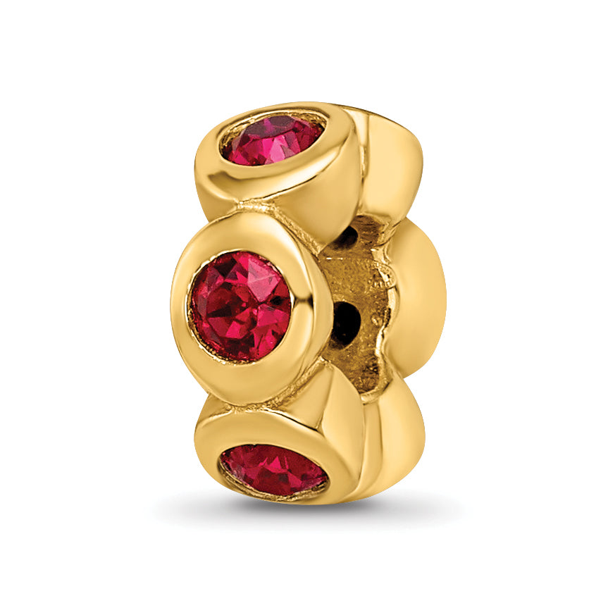 Sterling Silver Gold-plated Reflections July Red Preciosa Crystal Bead Main image