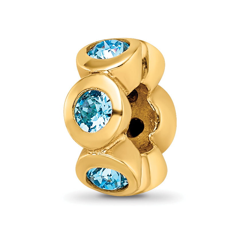 Sterling Silver Gold-plated Reflections March Blue Preciosa Crystal Bead Main image