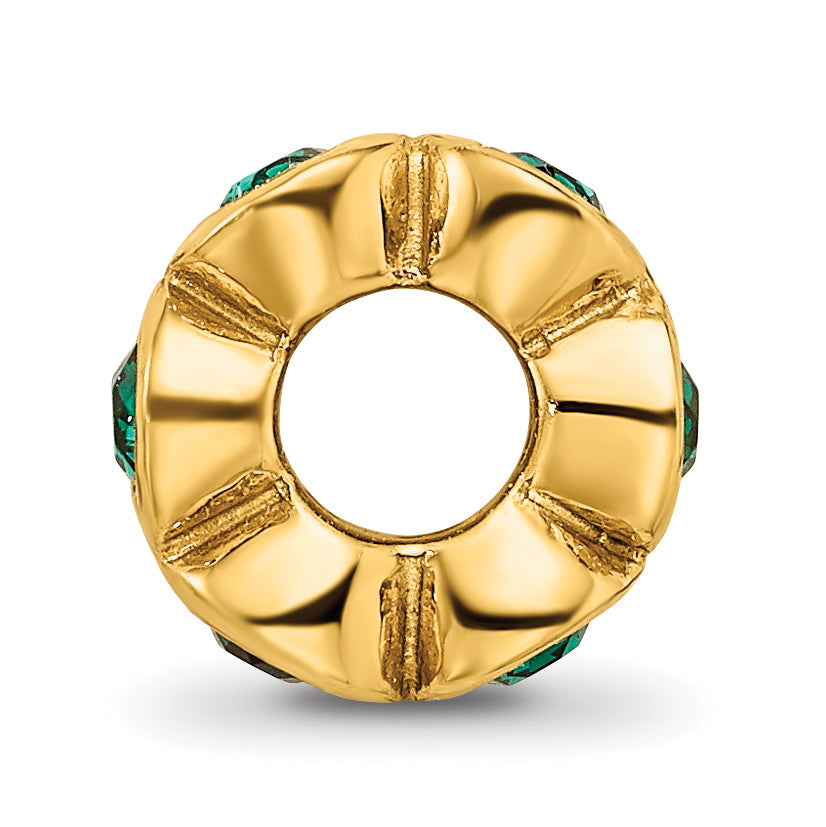 Sterling Silver Gold-plated Reflections May Green Preciosa Crystal Bead Secondary image
