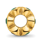 Sterling Silver Gold-plated Reflections May Green Preciosa Crystal Bead