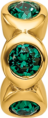 Sterling Silver Gold-plated Reflections May Green Preciosa Crystal Bead