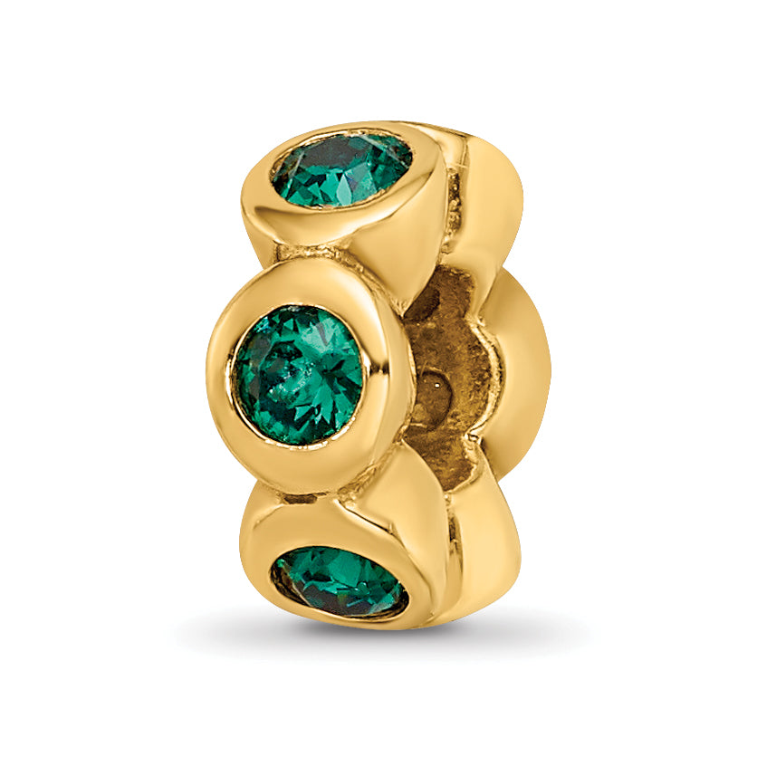 Sterling Silver Gold-plated Reflections May Green Preciosa Crystal Bead Main image