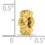 Sterling Silver Gold-Plated Bead with Yellow Crystals Polished Finish