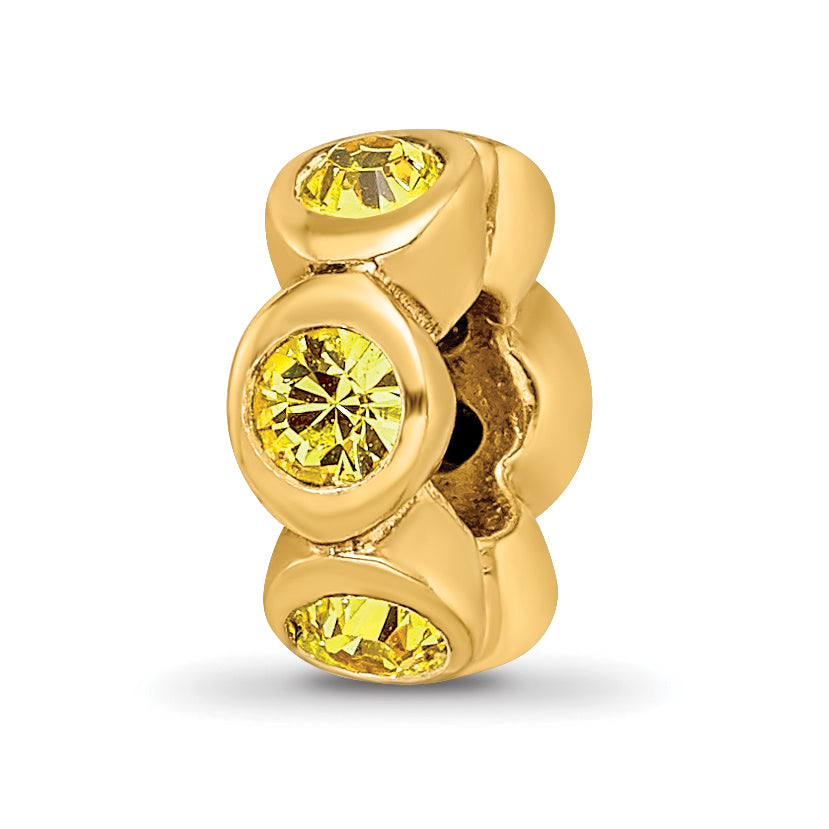 Sterling Silver Gold-plated Reflections Nov Yellow Preciosa Crystal Bead Main image