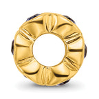 Sterling Silver Gold-plated Reflections Sept Blue Preciosa Crystal Bead