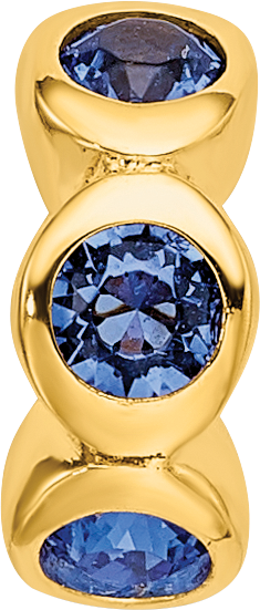 Sterling Silver Gold-plated Reflections Sept Blue Preciosa Crystal Bead