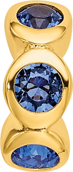 Sterling Silver Gold-plated Reflections Sept Blue Preciosa Crystal Bead