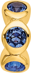 Sterling Silver Gold-plated Reflections Sept Blue Preciosa Crystal Bead