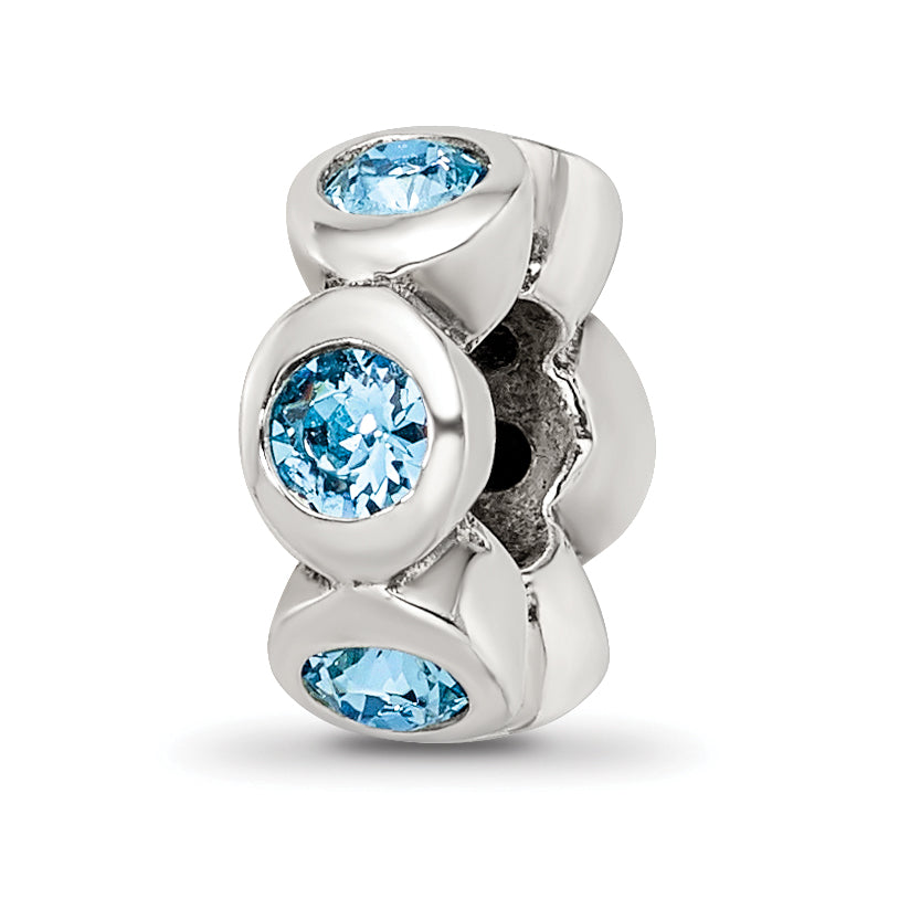 Sterling Silver Reflections March Preciosa Crystal Birthstone Bead