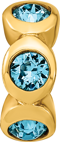 Sterling Silver Gold-plated Reflections Dec Blue Preciosa Crystal Bead