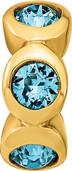 Sterling Silver Gold-plated Reflections Dec Blue Preciosa Crystal Bead