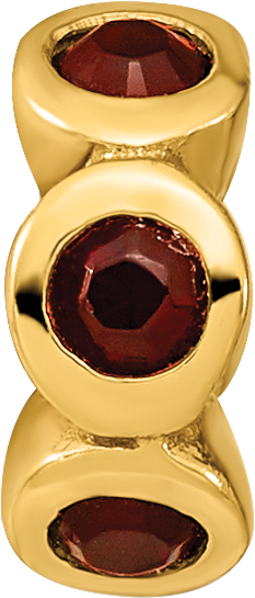 Sterling Silver Gold-plated Reflections Jan Red Preciosa Crystal Bead