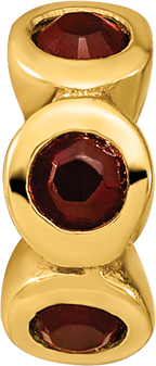 Sterling Silver Gold-plated Reflections Jan Red Preciosa Crystal Bead