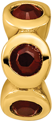 Sterling Silver Gold-plated Reflections Jan Red Preciosa Crystal Bead