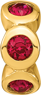 Sterling Silver Gold-plated Reflections July Red Preciosa Crystal Bead