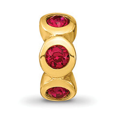 Sterling Silver Gold-plated Reflections July Red Preciosa Crystal Bead