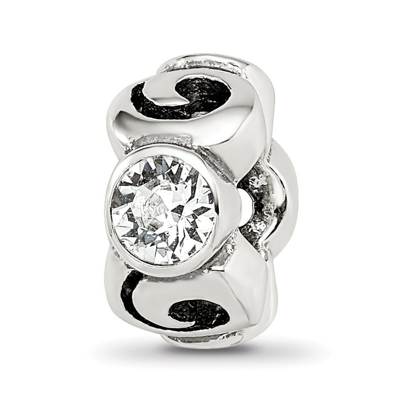 Sterling Silver Reflections April Preciosa Crystal Birthstone Bead Main image