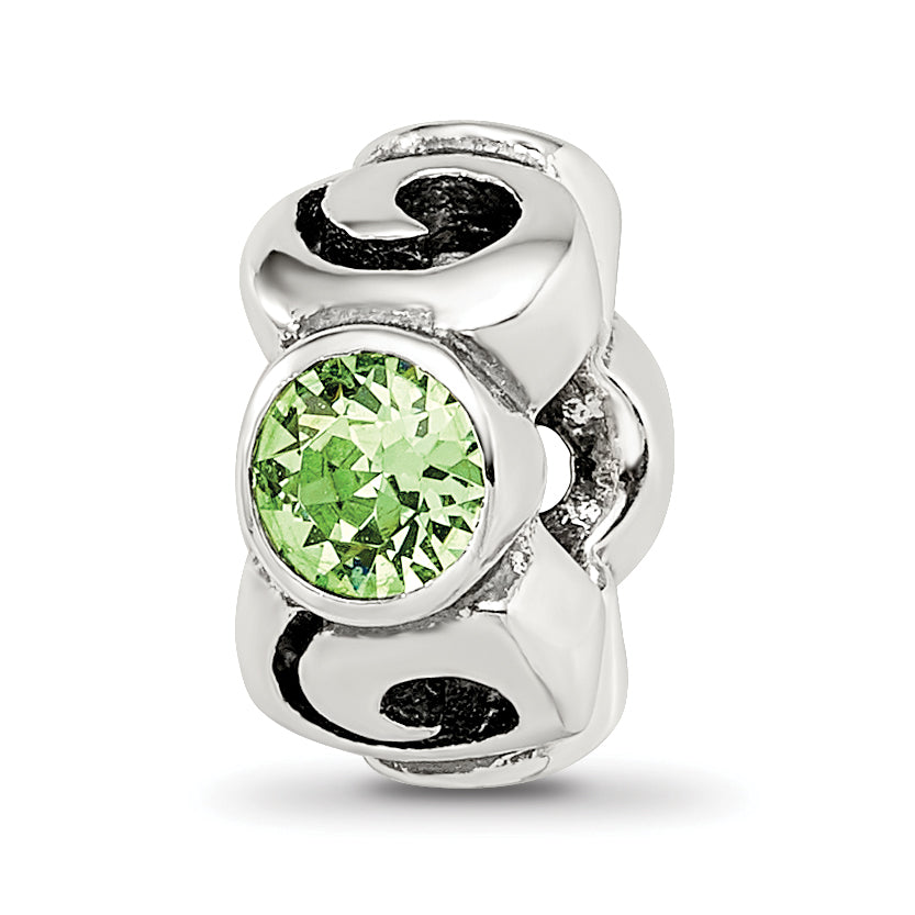 Sterling Silver Reflections August Green Preciosa Crystal Birthstone Bead Main image