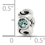 Sterling Silver 925 Bead with December Blue Preciosa Crystal Antique Finish