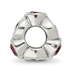 Sterling Silver 925 Birthstone Bead with Purple Preciosa Crystal Antique Finish