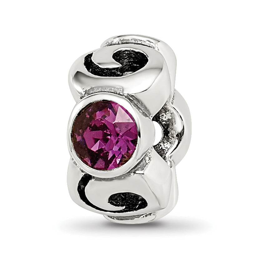 Sterling Silver Reflections Feb Purple Preciosa Crystal Birthstone Bead Main image