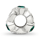 Sterling Silver Reflections May Green Preciosa Crystal Birthstone Bead