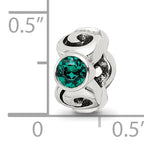 Sterling Silver Reflections May Green Preciosa Crystal Birthstone Bead
