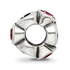 Sterling Silver 925 Pink Crystal October Birthstone Bead by Sophia Jewelers