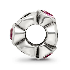 Sterling Silver 925 Pink Crystal October Birthstone Bead by Sophia Jewelers