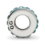 Sterling Silver 925 Bead with Blue Preciosa Crystal Elegant Antiqued Finish