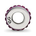 Sterling Silver 925 Bead with Purple Preciosa Crystal Vintage Antiqued Finish