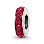 Sterling Silver Reflections July Single Row Red Preciosa Crystal Bead