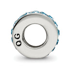 Sterling Silver 925 Blue Crystal Bead with Antiqued Finish