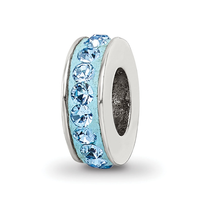 Sterling Silver Reflections March Single Row Preciosa Crystal Bead