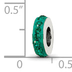 Sophia Jewelers Sterling Silver Bead with Green Preciosa Crystal Antique Finish